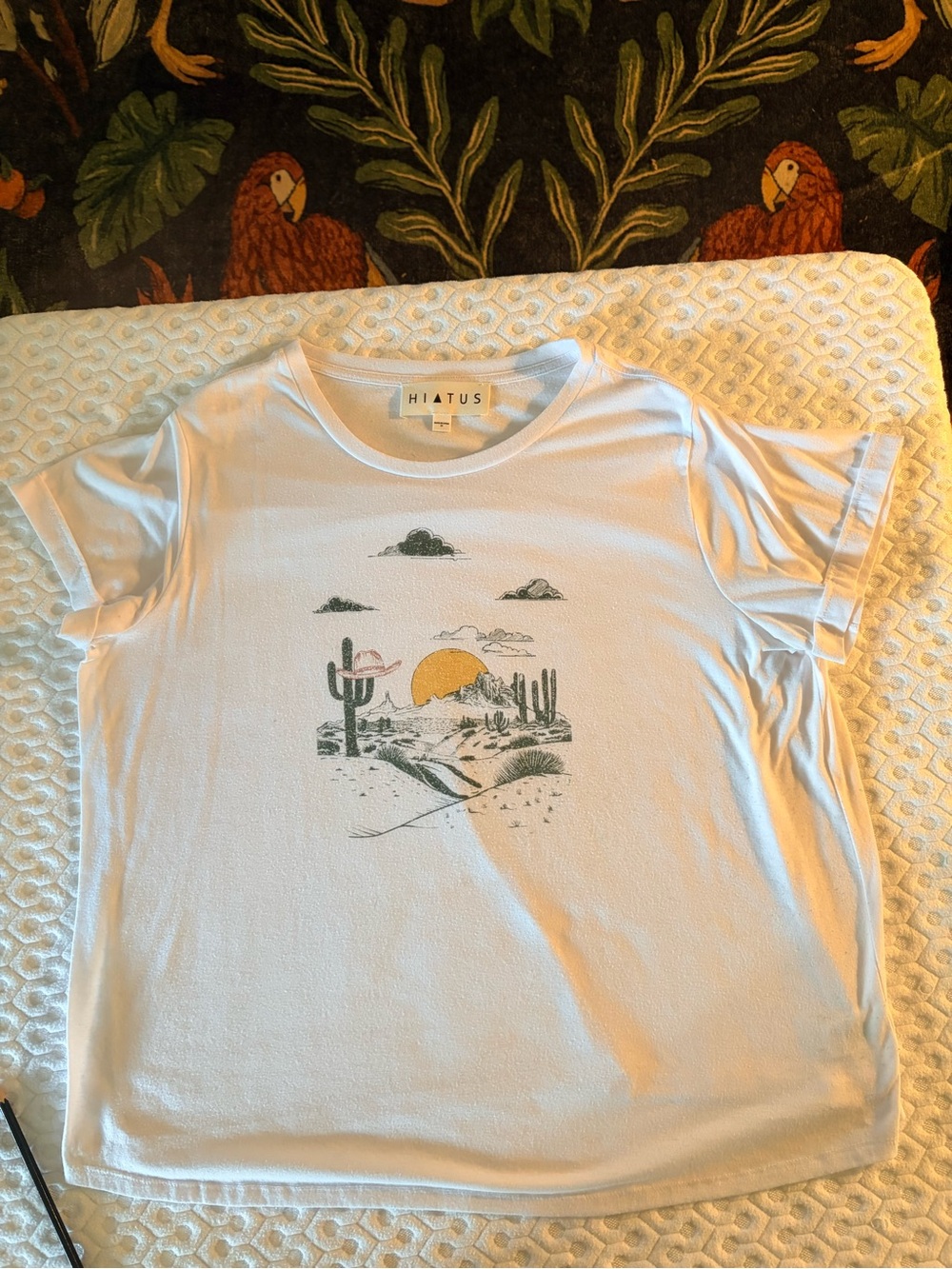 Hiatus Women's White Desert Graphic Tee - Short Sleeve